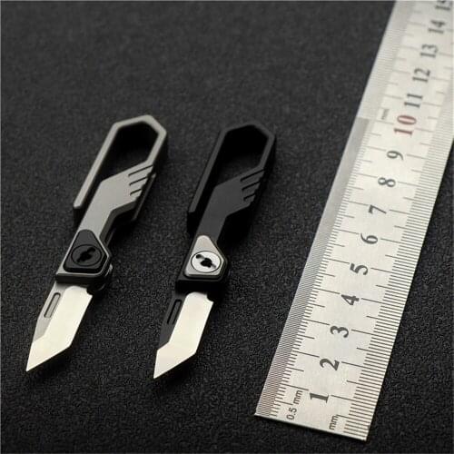 Folding Knife Titanium Alloy Key Chain M390 Steel Sharp Outdoor Camping Portable Hunting Knife EDC Self-defense Survival Tool