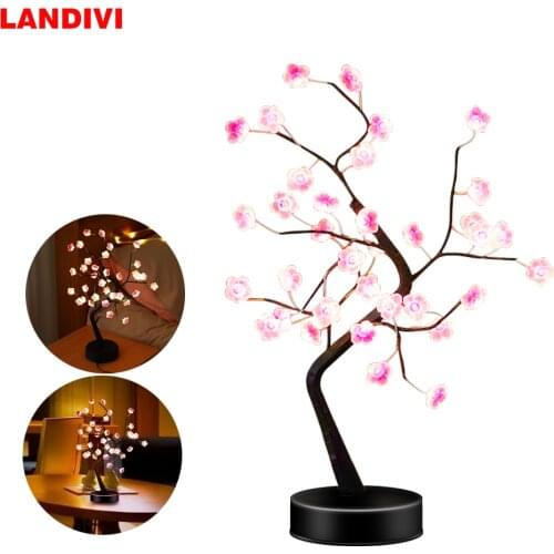 LED Night Light Mini Christmas Tree Copper Wire Garland Lamp For Home Kids Bedroom Decor Fairy Luminary Holiday