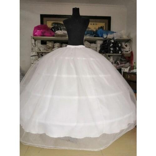 New Hot Sell 3 Hoops Big White Petticoat Super Fluffy Crinoline Slip Underskirt For Wedding Dress Bridal Gown In Stock