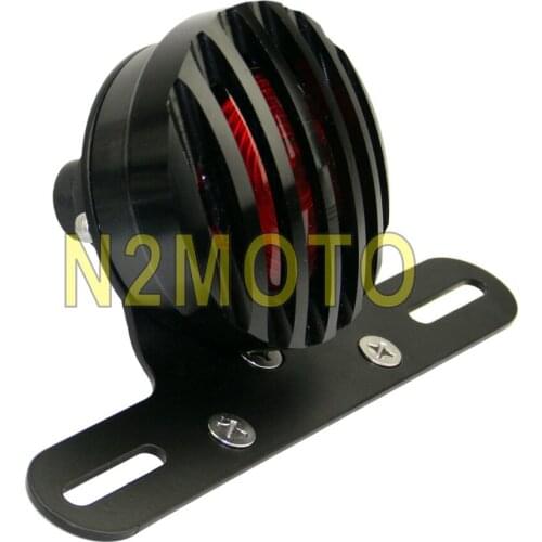Motorcycle Grille Taillights 12V LED Tail Brake Light License Plate Holder for Harley Chopper Cafe Racer Black Rear Stop Lamp