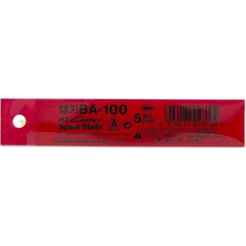 NT BA-100 Cutter BA-type Spare Blade 5 Pcs/bag,SK-2 High Carbon Steel 58 Degree Angle 0.38mm Thickness 9mm Width