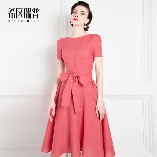 High End Celebrity Hepburn Dress Women 2021 New Summer Retro Temperament Lady French Dress