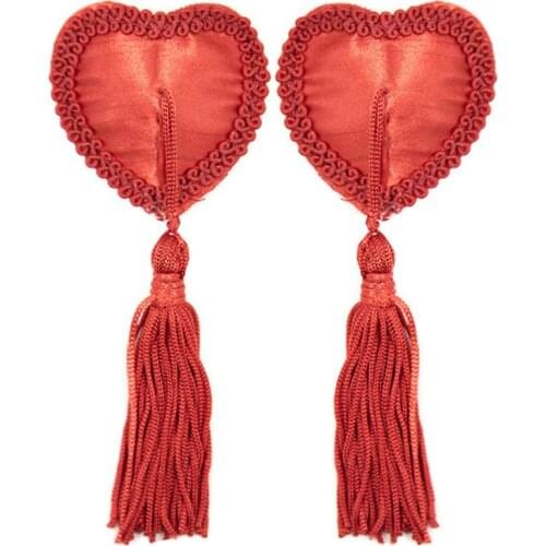 1 Pair Sexy Pasties Stickers Women Lingerie Sequin Tassel Breast Bra Nipple Cover Heart Shape Nipple chest paste Stickers