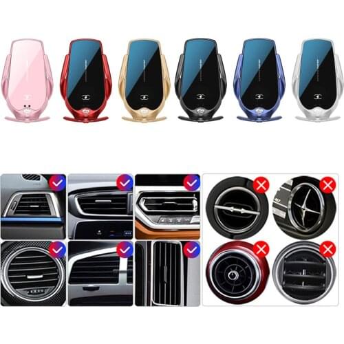 1 Pc - Magnetic Wireless Car Charger Mount Wireless Car Bracket Auto-Clamping Air Vent Phone Holder with Aromatherapy