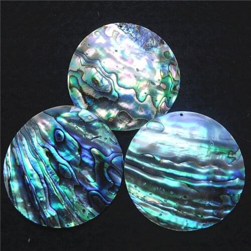2PC Nature Abalone Shell Pendants From Deep Sea Mother Of Pearl For Women DIY Necklace Making Size 50MM Good Quality Free Ships