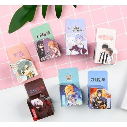 10 boxes/lot Anime Demon Slayer: Kimetsu no Yaiba Figure Tape Sticker Toy Fashion DIY Cartoon Color Washi Tape Paper Hand Account Sticker decoration 4 CM X 50 CM