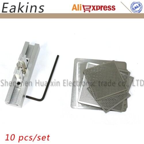 10 Pcs/set Universal BGA Stencil Directly Heating Stencils+BGA Reballing Station BGA Reball Kit