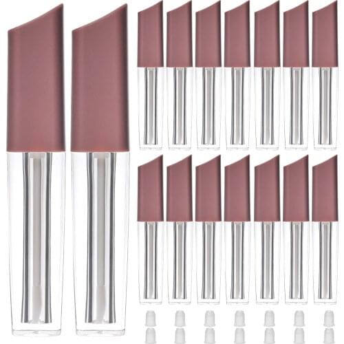 100pcs 3.5ml/0.12oz Mini Pale Mauve Lip Gloss Tubes Refillable Empty Lip Balm Bottles Clear Lipstick DIY Tube Container