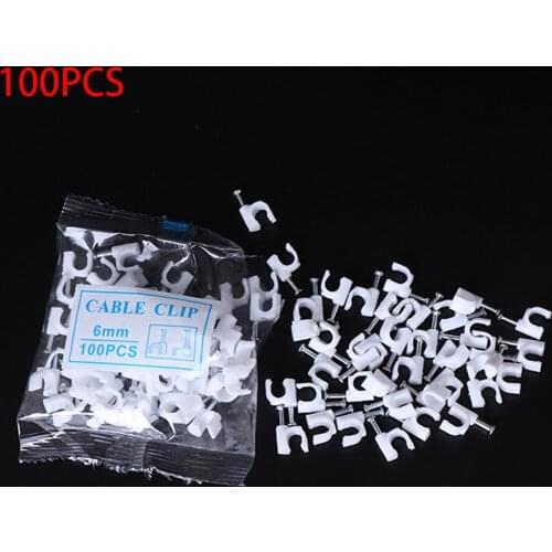 100 Pcs 4/5/6/7/8/9/10/12/14/16/18/20/22/25mm Cable Steel Nail Line Card Card Wire Line Circular Cable Clips Trough Wire Fixing