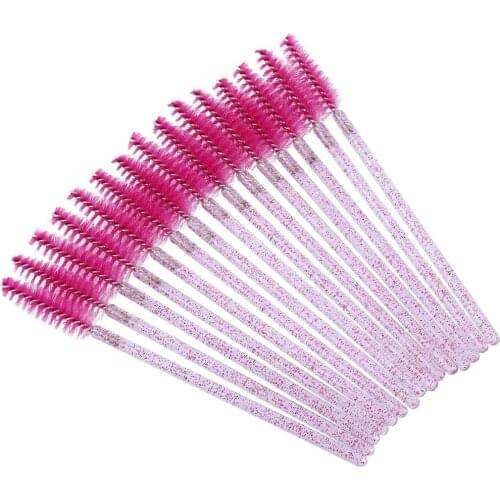 200Pcs Disposable Crystal Eyelash Brush Mascara Wands Applicator Grafting Eyelash Curling Comb Beauty Makeup Tool Eye Lash Brush