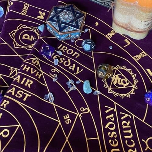 2021 New Art Tarot Pagan Altar Tablecloth Divination Cards Square Board Game Table Cover