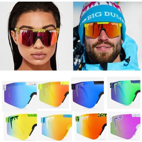 2021 luxury Mirrored Green red blue lens pit viper Sunglasses polarized men sport goggle tr90 frame uv400 protection
