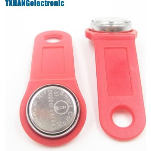 5PCS DS1990A-F5 TM Card iButton Tag with wall-mounted holder Red diy electronics