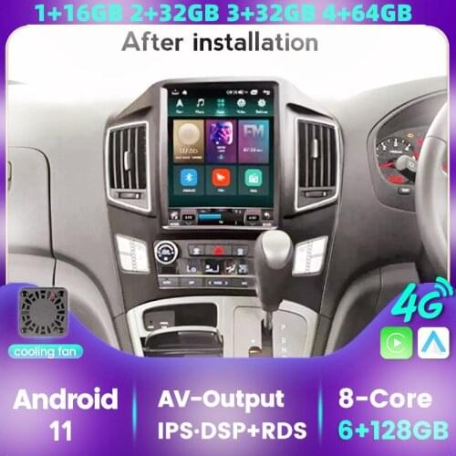 Android 11 4G Global Lte Car Gps Multimedia Stereo Radio Player For Hyundai H1 TQ 2007 - 2015 Vertical Player Navigation System