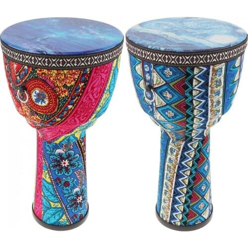 Drums 8.5 Inch African Djembe Drum Colorful Cloth Art ABS Barrel PVC Skin Children Hand Drum Percussion Instruments