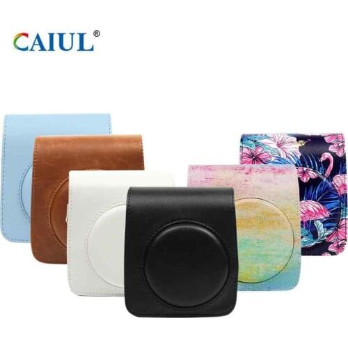 CAIUL PU Leather Camera Case For Fujifilm Instax Mini70 Fashion Retro Cover Instant Film Camera Bag With Shoulder Strap