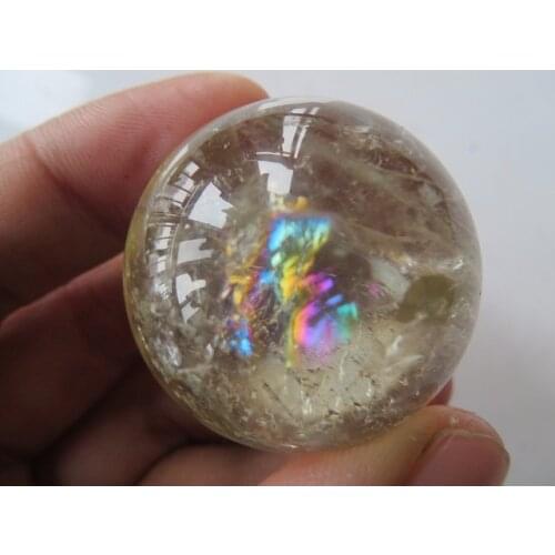 Citrine Natural Quartz Rainbows Ball Crystal Sphere Orb Healing 47g