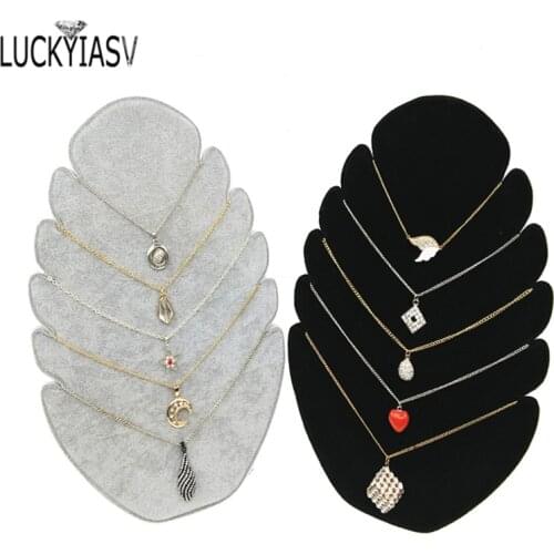 Flame Shape Necklace Display Board Jewelry Display Board Velvet Jewelry Organizer Shelf Storage Holder Earring 5 Strips Necklace