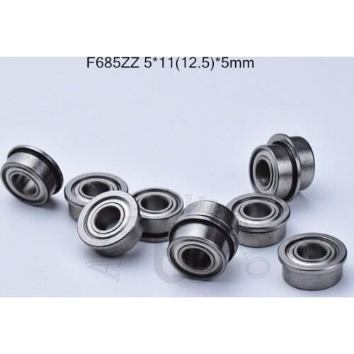 F685ZZ 5*11&12.5*5mm free shippping Flange bearings 685 F685Z F685ZZ chrome steel deep groove bearing free shipping