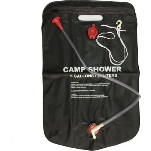 Hot sale 20L solar shower bag outdoor camping bathing bathing bag hot water bag