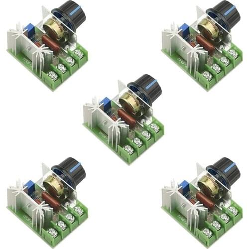HOT-5PCS AC 220V 2000W SCR High Power Electronic Voltage Regulator Module Adjustable Motor Speed Controller Regulation 25A