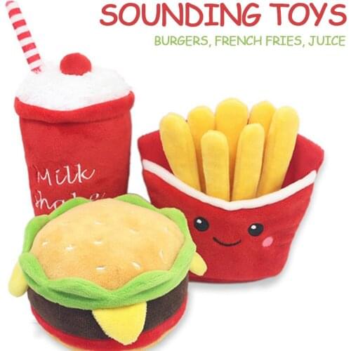 Pets Dogs Toy Plush Toy Drumstick Hamburger French Fries Squeak Toys Squeaker Kong Pet Puppy Toys For Dogs Cats Honden Speelgoed