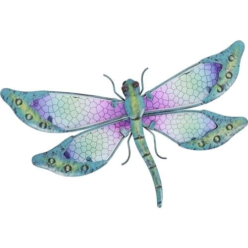 Exquisite Metal Dragonfly Wall Statue Decor Art Inspirational Sculpture House Bathroom Office Garden Yard Gift