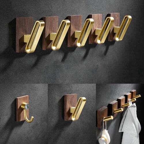 1Pc Nordic Wood Wall-mounted Bedroom Robe Hook Living Room Kitchen Key Coat Bag Hanging Rack Home Supplies