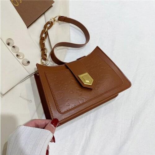 Fashion Small Handbags For Women Soft Leather Female Shoulder Bag Designer Simple Crossbody Bag Cartoon Printing Lady Purse