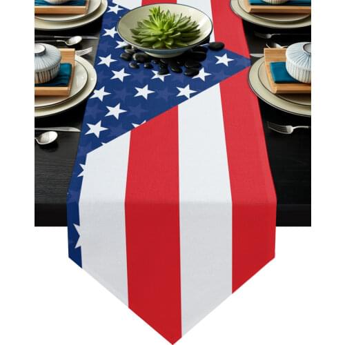 American Flag Table Runners Modern Home Kitchen Dining Tablecloths Wedding Party Table Decoration Table Runner