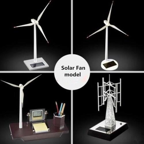 Solar wind generator windmill model desk creative gift metal decoration gift commemorative crafts