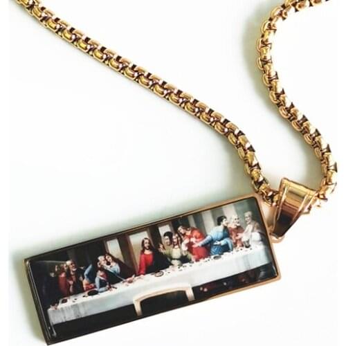 New model Last Supper Pendant Jesus Gold Silver color Charm Necklace Fashion For Men Fathers Day Gift Hip Hop Jewelry