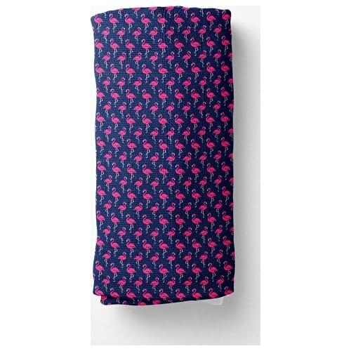 Realhomes Modern Navy Blue Ground Flamingo Pattern Modern Newborn Baby Müslin Swaddle Blankets 75x75 Cm
