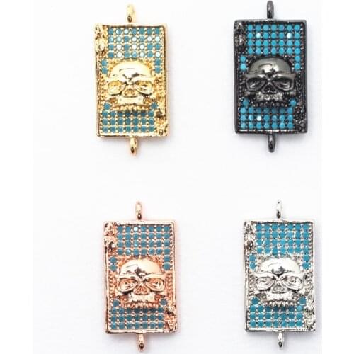 20*10mm DIY jewelry charm rectangular bee pendant necklace connector accessorie miniature precision inlay zircon bracelet gift