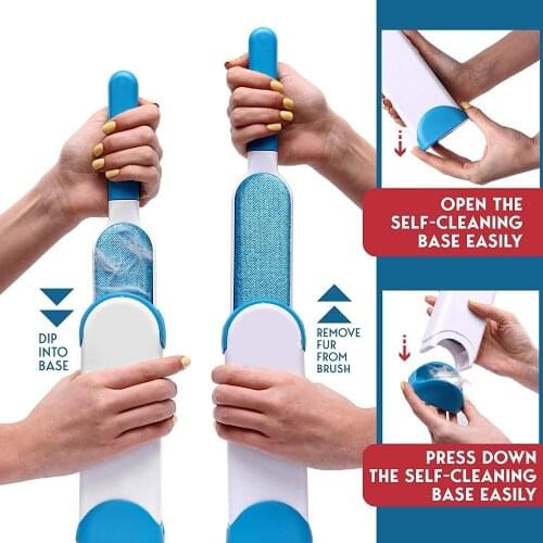 Dog Comb Tool Pet Hair Remover Static Brush Dog Cat Fur Brush Base Double-Side Home Furniture Sofa Clothes Cleaning Lint Brush