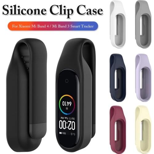 Silicone Metal Clip Buckle Holder Clip Case Cover Anti-lost Protective Case Shell Sport Hook Clip For Xiaomi Mi Band 4 Miband 4