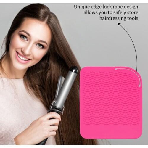 Silicone Heat Resistant Mat Pouch for Curling Iron Hair Straightener Multifunction Silicone Mat For Flat Iron Hair Styling Tool