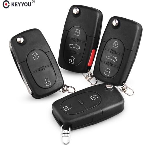 KEYYOU 2/3/4 Button Remote Flip Folding Remote Key Shell Case For VW Volkswagen Jetta Beetle Golf Passat Polo Bora Touran CR1616