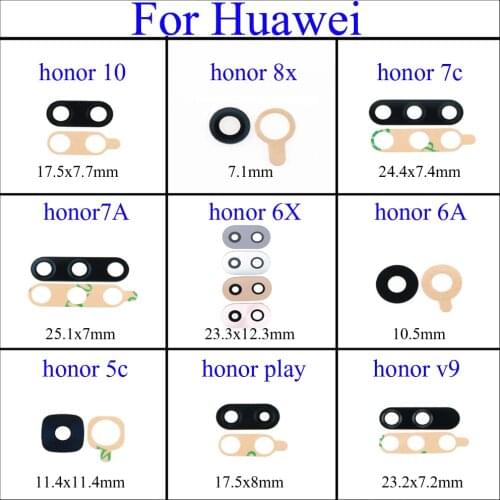 Mobile Phone Rear Back Camera Glass Lens Cover For Huawei Honor 6A/10/8X/7A/7C/6X/5C/Play/ V9/Big Camera Lens Glass Repair Parts