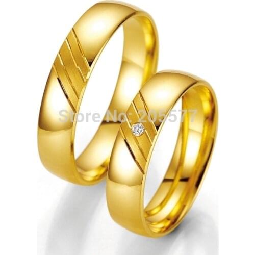 Custom handmade Comfort Fit Titanium fantasy wedding Couple rings with gold plating layer