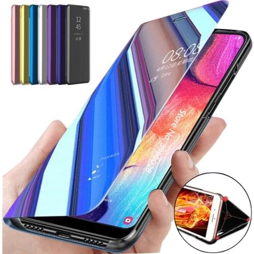 Luxury Smart Mirror Flip case for samsung a30 a50 a40 a10 a20 e a70 cases on for galaxy a50 a 10 20 30 40 50 70 cover coque capa