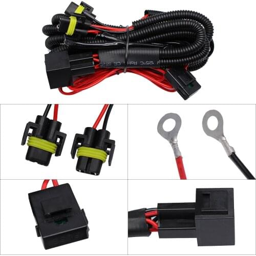 YUNPICAR H11 880 881 H8 Universal 40A Relay Wiring Harness Kit Fits LED Automotive Fog Light Conversion Assemblies