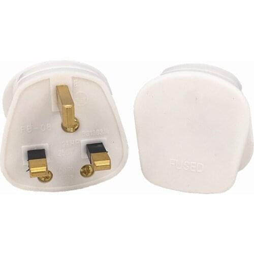 UK 3 Pins AC Electrical Power Rewireable Plug Male Wire Fused Socket Outlet Adaptor Extension Cord Cable Connector