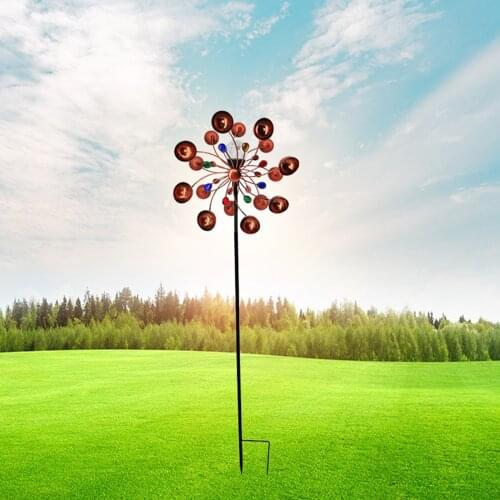 Solar Windmill Multicolor Lights Wind Spinners Windmill Wind Spinner Garden Yard Decoration for Outdoor Yard Lawn