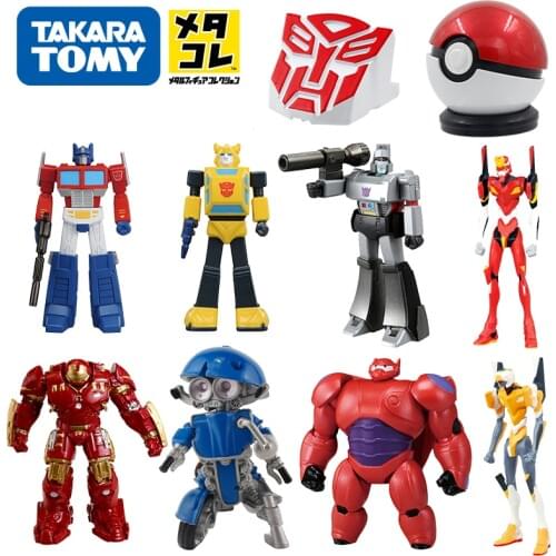 Japan Anime Action Figure Toys Takara Tomy Metal Models Alloy Diecast Transformers Spiderman Baymax Pokemon Ball Kids Gifts