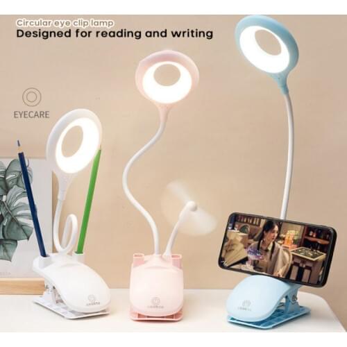 Clip Table Lamp Study Touch Plug In 1200mAh Rechargeable LED Reading Desk Lamp USB Table Light Flexi Lamps Nightlight