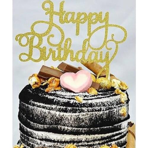 Gold Silver Kids Letter Cake Toppers Happy Birthday Cakes Decor Topper Tools Accessories Decoration Children Birth Day