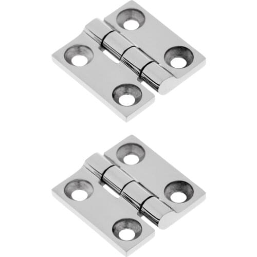 1 Set /2 Pcs Mirror Polished Stainless Steel Marine Boat Flush Door Cabin Hatch Compartment Hinge Strap 1-1/2