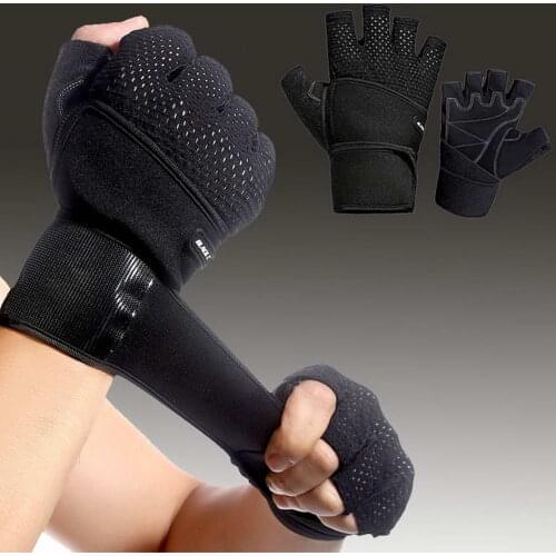 1 Pair Weight Lifting Glove Half Finger Mesh Anti-skid Gym Training Fitness Sports Gloves QW