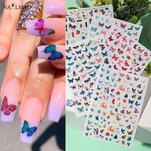 1pc Beautiful Butterfly 3D Adhesive Nail Decal Nail Sticker Nail Decoration Nail art Nail tool Nail ornament Beautiful butte